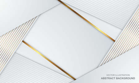 Abstract background white and golden luxury modern designのイラスト素材