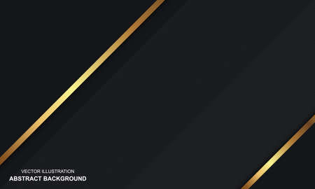 Modern abstract background black dop with golden linesのイラスト素材