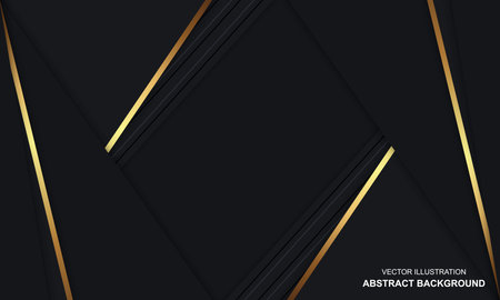 Modern abstract background black dop with golden linesのイラスト素材