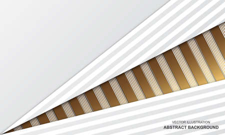 Abstract background white and golden luxury modern designのイラスト素材