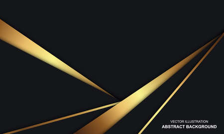 Modern abstract background black dop with golden linesのイラスト素材