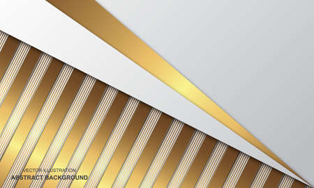 Abstract background white and golden luxury modern designのイラスト素材