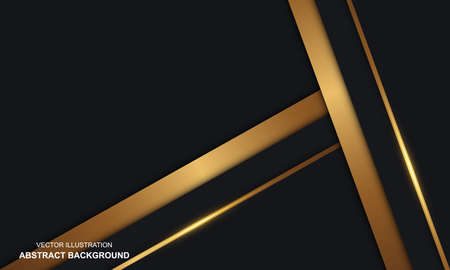 Modern abstract background black dop with golden luxuryのイラスト素材