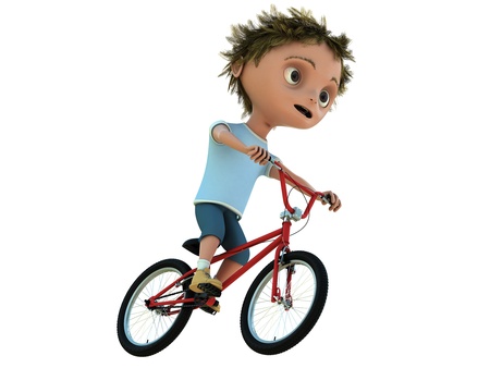 cg kid on bikeの写真素材