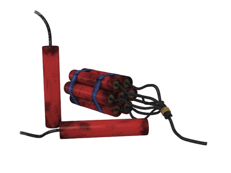 dynamite isolated on a white backgroundの写真素材