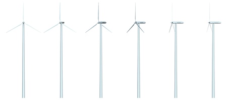 cg wind turbine isolated on whiteの写真素材
