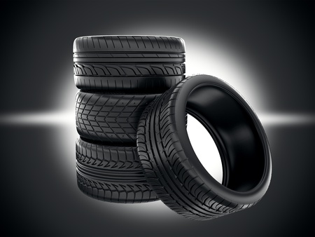 cg tires stacked upの写真素材