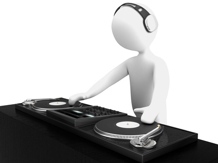 character dj isolated on whiteの写真素材