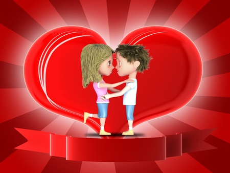 couple on the background of the heartの写真素材