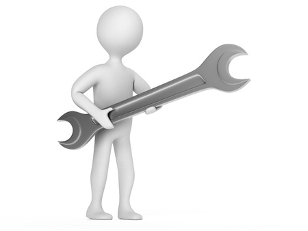 character with a wrenchの写真素材