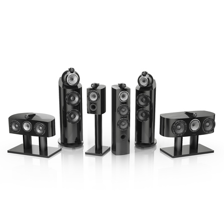 bowers and wilkins 800 D3 series in gloss black on white backgroundのeditorial素材