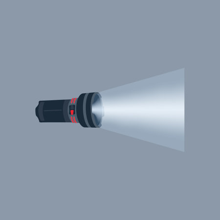Flashlight vector icon on gray background. Flat vector flashlight icon symbol sign from modern camping collection for mobileのイラスト素材