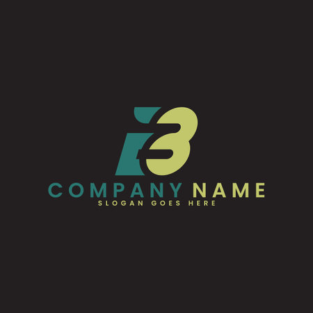 The inspiration for the letter BE or B3 logo design with a green and yellow color scheme.のイラスト素材