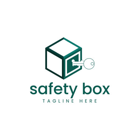 Vector graphic illustration of the Safety Box logo. Box Logotype. Delivery and logistics logo design concept and transportation service.のイラスト素材