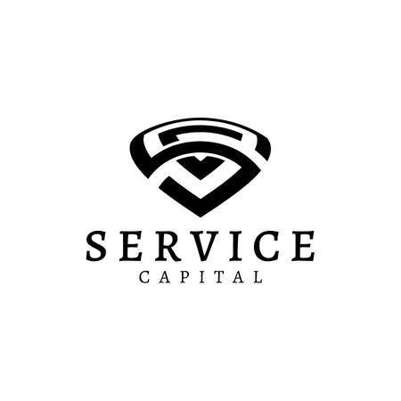 Shield Logo Design with the letters S, and C, Perfect to use for Business capital services.のイラスト素材