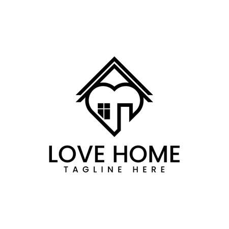 Home and love Logo Design, Perfect to use for Real Estate and Mortgage Logos.のイラスト素材