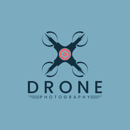 Drone and Lens Camera Vector Logo Design, Perfect to use for Photography or service.のイラスト素材