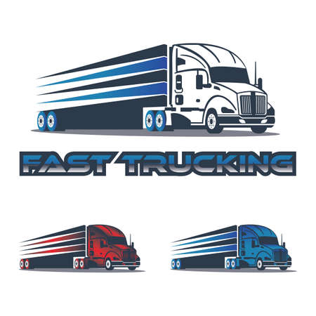 Logo Template A truck with speed. Perfect to use for transportation, shipping, cargo etc.のイラスト素材
