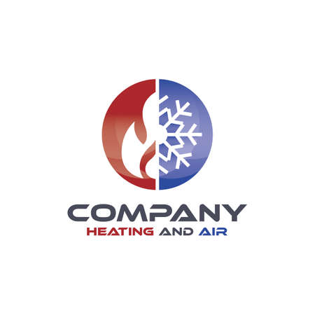 Fire and Snow Symbol Logo Template Vector, Perfect to use for HVAC companies or related industries.のイラスト素材