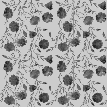 botanical seamless pattern. eps10 vector illustration. hand drawingのイラスト素材
