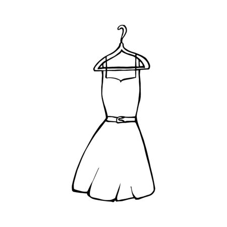 clothes - dress. eps10 vector illustration. hand drawing. art lineのイラスト素材