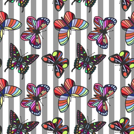 butterflies seamless pattern.のイラスト素材