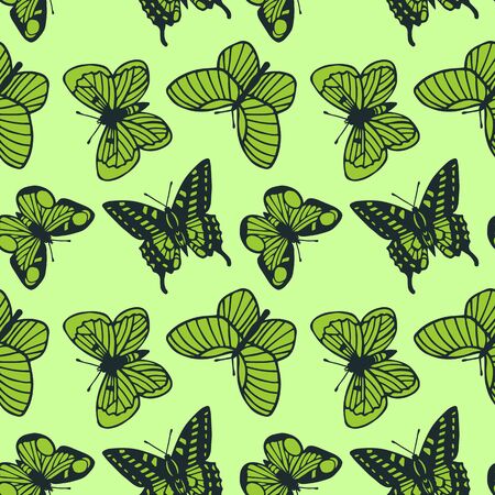 butterflies seamless pattern.のイラスト素材