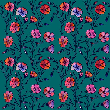 botanical seamless pattern.のイラスト素材