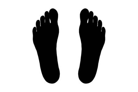silhouette of foot on a white background isolate.のイラスト素材