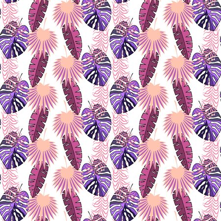 seamless pattern of tropical leaves. vector illustration eps10.のイラスト素材