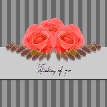 Thinking of you - card.のイラスト素材