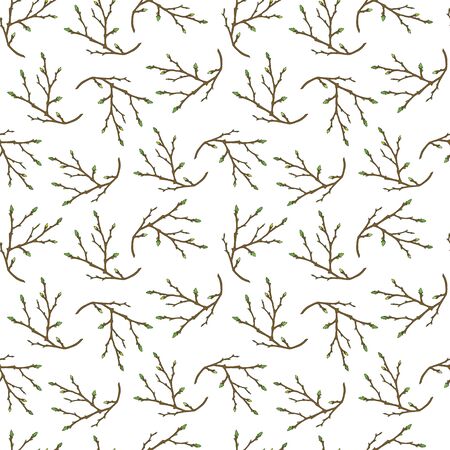 Seamless pattern. tree branch with buds.のイラスト素材