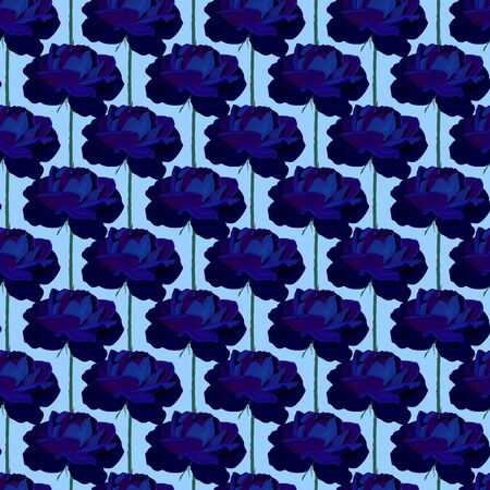 Dark blue roses seamless pattern. EPS10 vector stock illustrationのイラスト素材