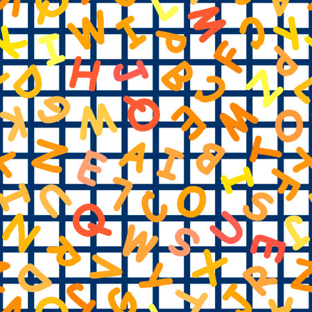 Uppercase English letters seamless pattern. Print on baby fabric, bed.のイラスト素材