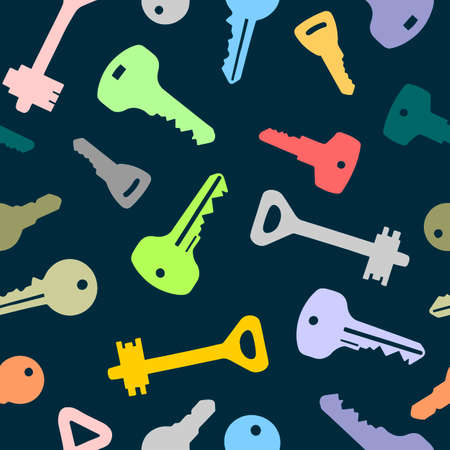 Seamless pattern of different keys to the lock illustrationのイラスト素材