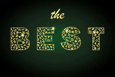 the BEST. Gold colored letters. Vector stock illustration eps10のイラスト素材