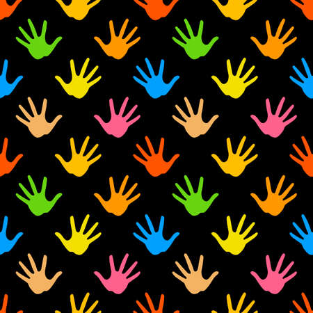 Seamless pattern of hands. Vector stock illustration.のイラスト素材