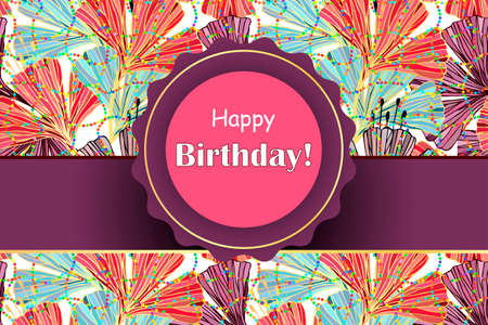 Happy Birthday! - card. Vector stock illustrationのイラスト素材