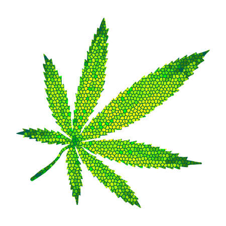 Cannabis black decorative leaf. Vector stock illustrationのイラスト素材