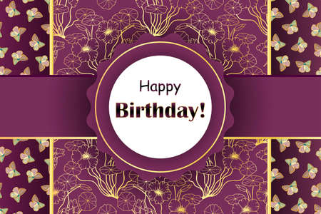 Happy Birthday! card. Vector stock illustrationのイラスト素材