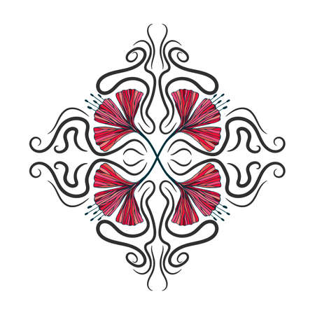 Decorative pattern, flower symmetry. Vector stock illustrationのイラスト素材