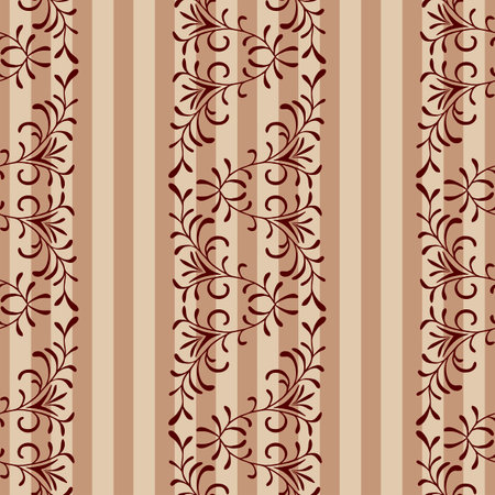 Decorative leaves seamless pattern. Vector stock illustration.のイラスト素材