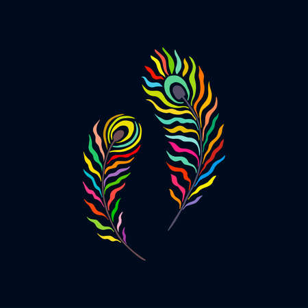Bird feathers. Vector stock illustration.のイラスト素材