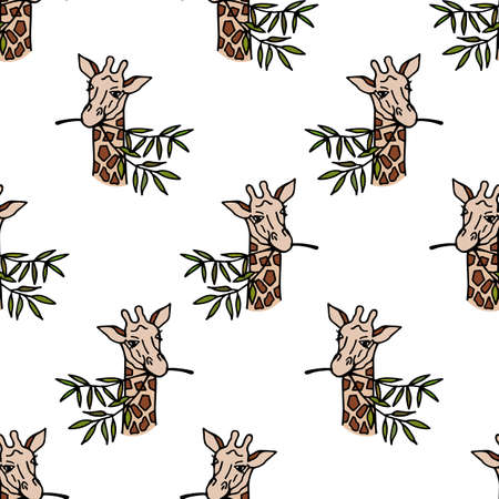 Giraffe seamless pattern. Vector stock illustrationのイラスト素材