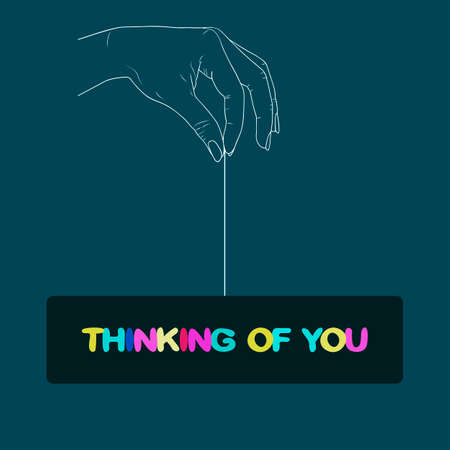 Thinking of you card. Vector stock illustration.のイラスト素材