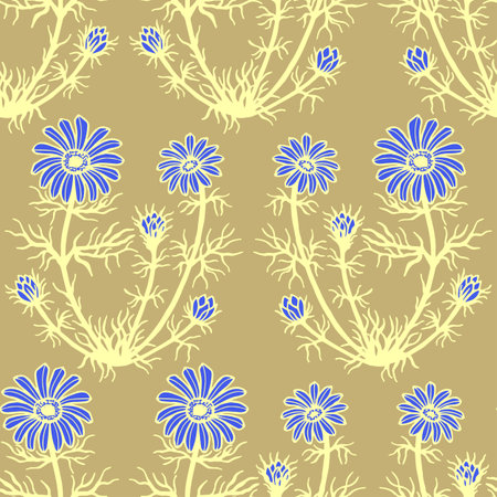 Daisies seamless pattern.のイラスト素材