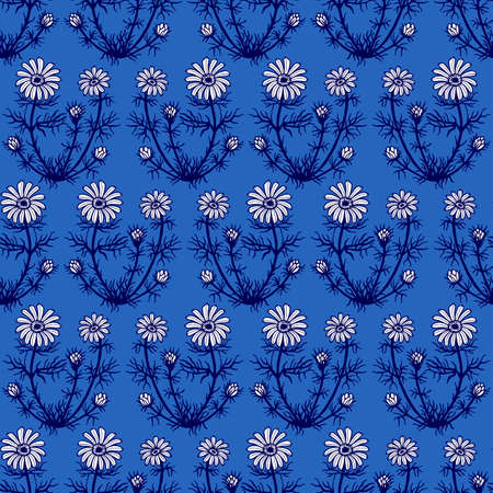 Daisies seamless pattern.のイラスト素材