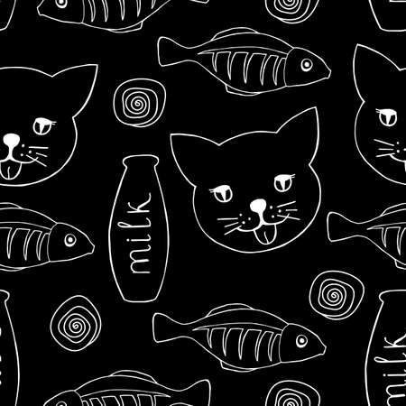 children's pattern of cats.のイラスト素材