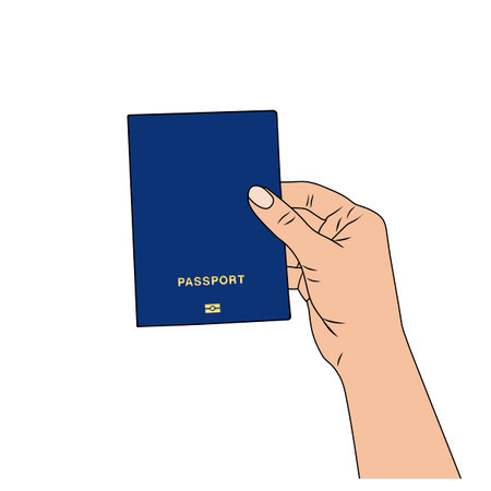A woman's hand is holding a passport.のイラスト素材