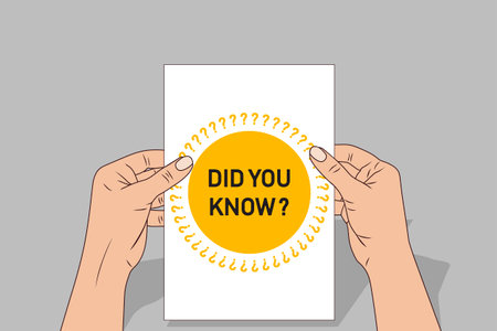 Female hands hold a card - Did you knowのイラスト素材